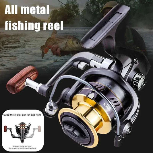 Full Metal Spin Fishing Reels HM Series Light Weight Ultra Smooth Powerful Fishing Accessory for Fish Feeder Baitcasting Rod