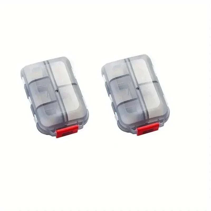 Double-layer small pill box Portable pill box Transparent 10-cell sealed medicine storage box camping equipment survival kit