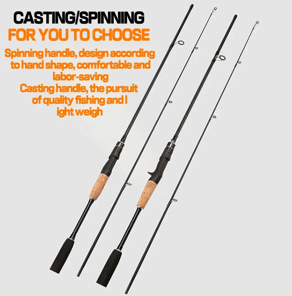 Jigging Bass Trout Fishing Rod. Hard and Fast Ultralight Lure Pole. 2 Sections 1.8m 1.65m Casting Spinning Rod