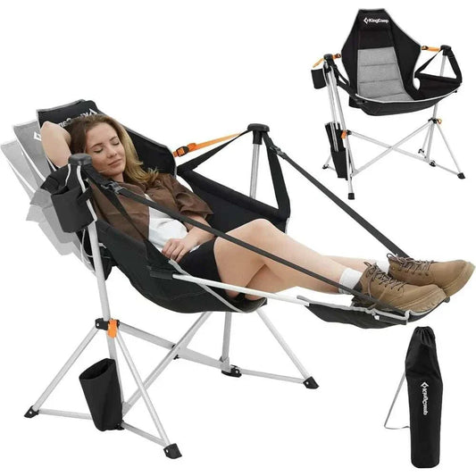 Hammock Camping Chair. Aluminum Alloy Adjustable Back Swing Chair. Folding Rocking Chair