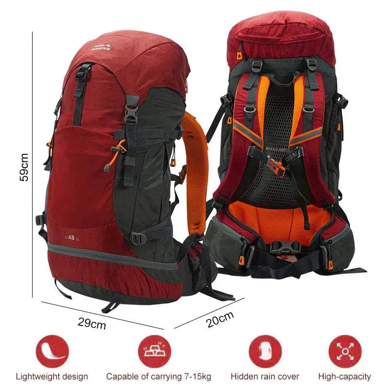 Large Capacity Outdoor Climbing Bag Waterproof Hiking Camping Backpack Women Man Travel Backpack 2024 New Camping Equipment