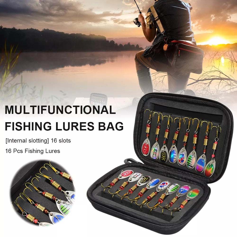 Fishing Spoon Lures Spinners Baits Spoon Set with Tackle Bag Trout Bass Salmon Pike Walleye Fishing Tackle SetsAccessories