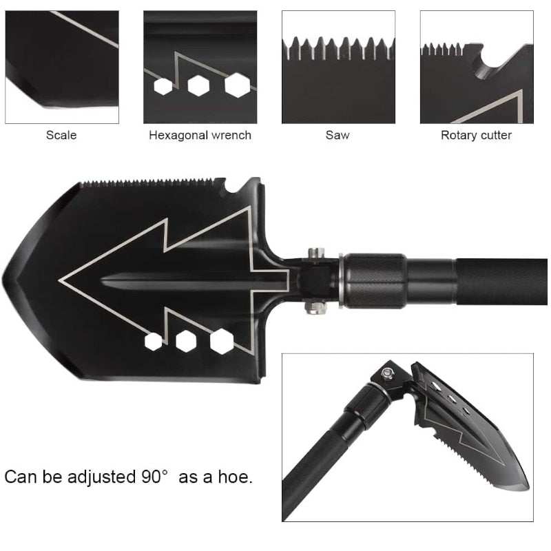 Folding Camping Ax Shovel Set Portable Multi-Function Tool Survival Kits With Waist Pack