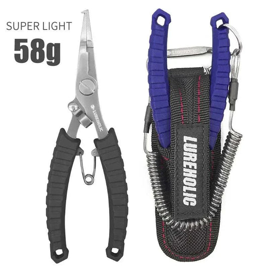 LUREHOLIC 58g Super Light 15cm Split Ring Pliers Lure Fishing Stainless Steel Pliers with Bag and Lanyard